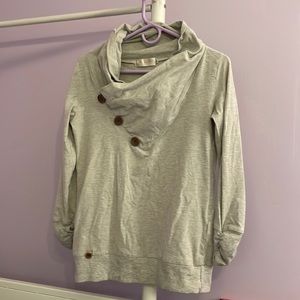Casual Long Sleeve Knitted Draped Button Blouse Top